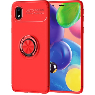 TPU чехол Deen ColorRing под магнитный держатель (opp) для Samsung Galaxy M01 Core / A01 Core Красный / Красный