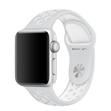 Ремешок Sport Design для Apple watch 38mm / 40mm, Сірий / Білий