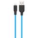 Дата кабель Hoco X21 Plus Silicone Lightning Cable (1m), Black / Blue