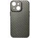 Кожаный чехол Leather Case Carbon series для Apple iPhone 13 mini (5.4") Серый