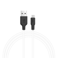 Дата кабель Hoco X21 Silicone MicroUSB Cable (1m) Черный / Белый
