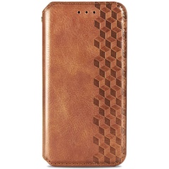 Кожаный чехол книжка GETMAN Cubic (PU) для Samsung Galaxy A15 4G/5G Коричневый