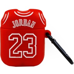 Силіконовий футляр Brand для навушників AirPods 1/2 + карабін, Jordan Red