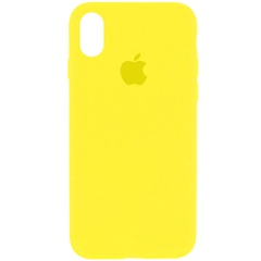 Чохол Silicone Case Full Protective (AA) для Apple iPhone X (5.8 ") / XS (5.8"), Желтый / Neon Yellow