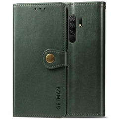 Шкіряний чохол книжка GETMAN Gallant (PU) для Xiaomi Redmi 9, Зеленый