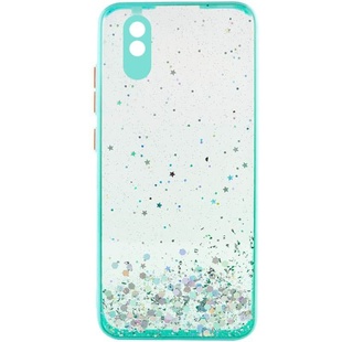 TPU чехол Spangle star с защитой камеры для Xiaomi Redmi 9A Бирюзовый