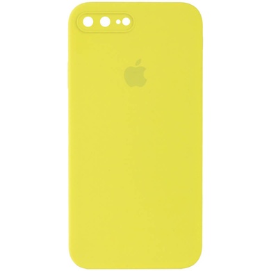 Чохол Silicone Case Square Full Camera Protective (AA) для Apple iPhone 7 plus / 8 plus (5.5 "), Желтый / Bright Yellow