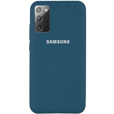 Чехол Silicone Cover Full Protective (AA) для Samsung Galaxy Note 20 Синий / Cosmos blue