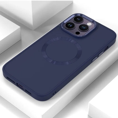 TPU чехол Bonbon Metal Style with MagSafe для Apple iPhone 12 Pro / 12 (6.1") Синий / Cosmos Blue