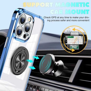 TPU+PC чехол Kickstand Color для Apple iPhone 12 Pro Max (6.7") Синий / Черный