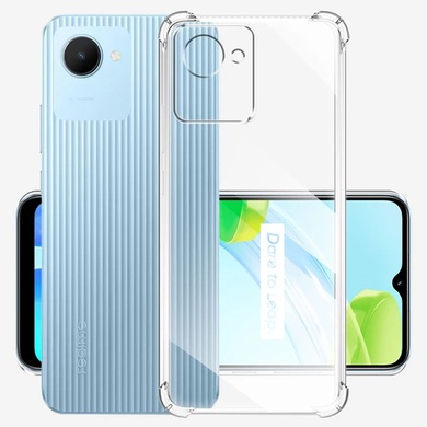 TPU чохол GETMAN Ease logo посилені кути Full Camera для Realme C30, Безбарвний (прозорий)