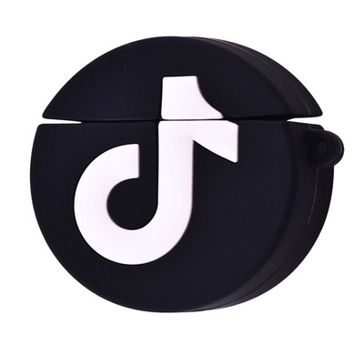 Силіконовий футляр Logo series для навушників AirPods 1/2 + карабін, TikTok