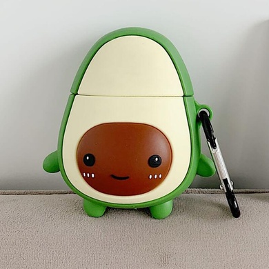 Силіконовий футляр Smile Fruits series для навушників AirPods 1/2 + карабін, Avocado kid