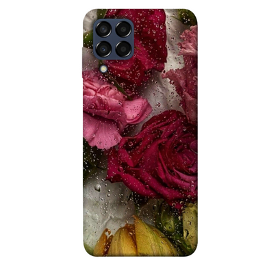 TPU чехол Цветы для Samsung Galaxy M33 5G, Пионы под стеклом