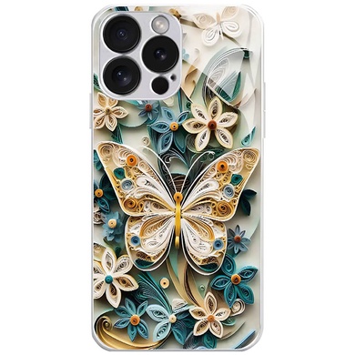 TPU+Glass чехол Nature для Apple iPhone 15 Pro Max (6.7") Butterfly