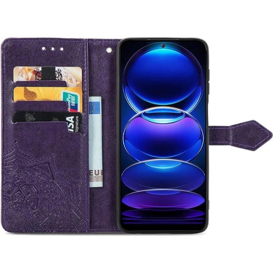 Шкіряний чохол (книжка) Art Case з візитівкою для Realme 12 Pro, Фіолетовий
