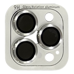 Защитное стекло Metal Classic на камеру (в упак.) для Apple iPhone 15 Pro (6.1") / 15 Pro Max (6.7") Серебряный / Silver