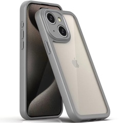 TPU чохол Transparent + Colour 1,5mm для Apple iPhone 15 (6.1"), Grey