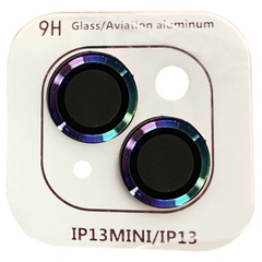 Защитное стекло Metal Classic на камеру (в упак.) для Apple iPhone 13 mini / 13 Сиреневый / Rainbow