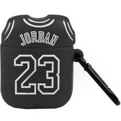 Силіконовий футляр Brand для навушників AirPods 1/2 + карабін, Jordan Black