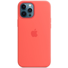 Чохол Silicone case (AAA) full with Magsafe для Apple iPhone 12 Pro / 12 (6.1 "), Оранжевый / Pink citrus