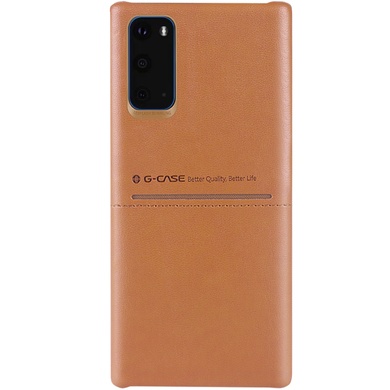 Шкіряна накладка G-Case Cardcool Series для Samsung Galaxy S20, Коричневый