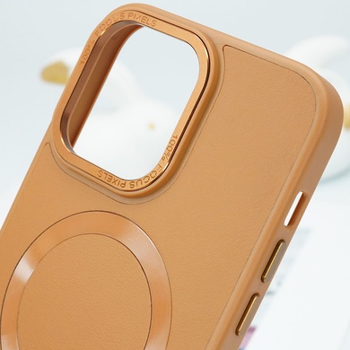 Кожаный чехол Bonbon Leather Metal Style with MagSafe для Apple iPhone 12 Pro Max (6.7") Коричневый / Brown