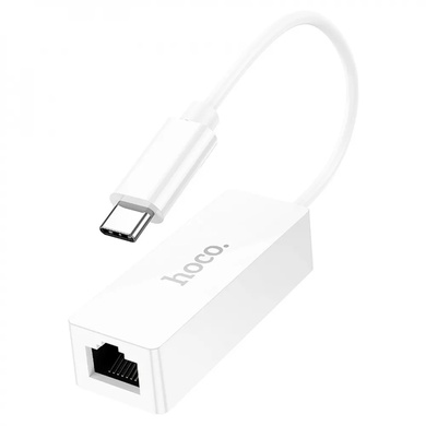 Перехідник Hoco UA22 Acquire USB ethernet adapter (100 Mbps), white
