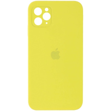 Чохол Silicone Case Square Full Camera Protective (AA) для Apple iPhone 11 Pro Max (6.5 "), Желтый / Bright Yellow