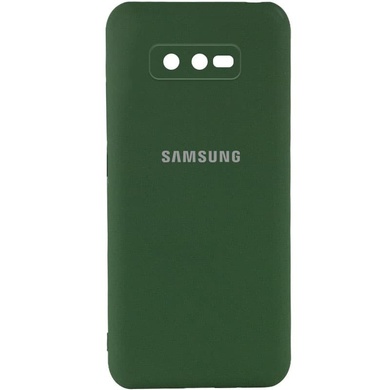 Чехол Silicone Cover My Color Full Camera (A) для Samsung Galaxy S10e Зеленый / Dark green