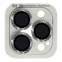 Защитное стекло Metal Shine на камеру (в упак.) для Apple iPhone 13 Pro / 13 Pro Max Серебряный / Silver