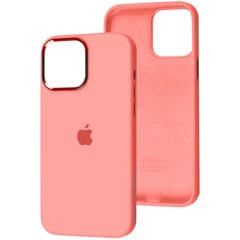 Чохол Silicone Case Metal Buttons (AA) для Apple iPhone 12 Pro / 12 (6.1"), Розовый / Pink Pomelo