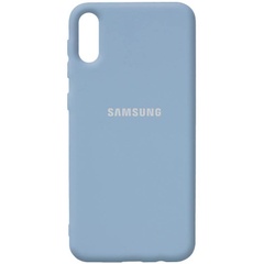 Чохол Silicone Cover Full Protective (AA) для Samsung Galaxy A02, Голубой / Lilac Blue