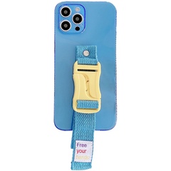 Чохол Handfree з кольоровим ремінцем для Apple iPhone 12 Pro (6.1 "), Синий