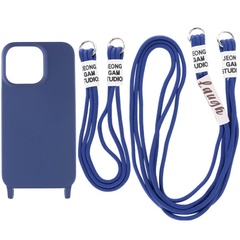 Чехол TPU two straps California для Apple iPhone 13 (6.1") Темно-синий / Midnight blue