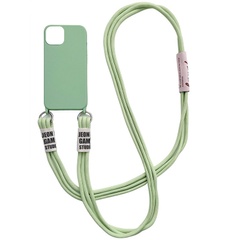 Чехол Cord case c длинным цветным ремешком для Apple iPhone 13 Pro Max (6.7") Зеленый / Pistachio