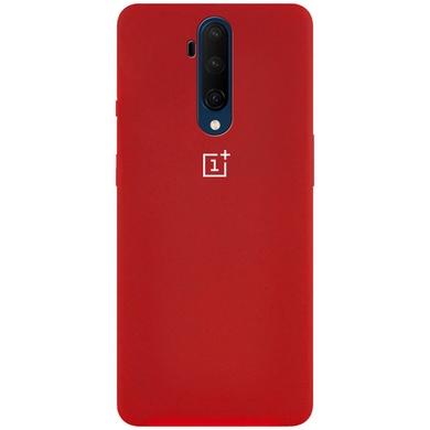 Чохол Silicone Cover Full Protective (AA) для OnePlus 7T Pro, Червоний / Dark Red