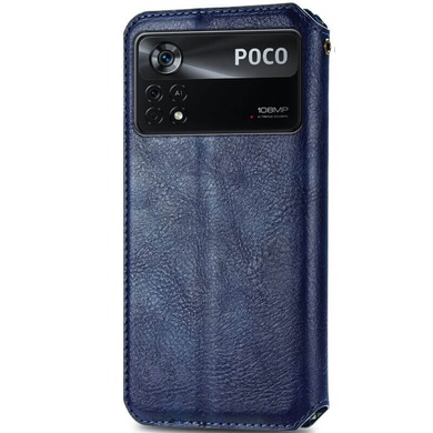 Шкіряний чохол книжка GETMAN Cubic (PU) для Xiaomi Poco X4 Pro 5G, Синий