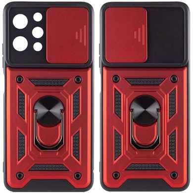 Ударопрочный чехол Camshield Serge Ring для Xiaomi Redmi 12 / Poco M6 Pro 5G Красный