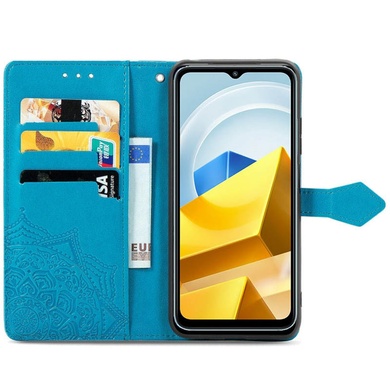 Кожаный чехол (книжка) Art Case с визитницей для Xiaomi Poco M5 Синий