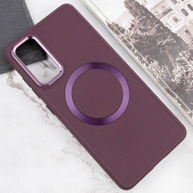 TPU чехол Bonbon Metal Style with MagSafe для Samsung Galaxy S20 FE Бордовый / Plum