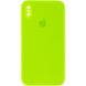 Чехол Silicone Case Square Full Camera Protective (AA) для Apple iPhone XS Max (6.5") Салатовый / Neon green