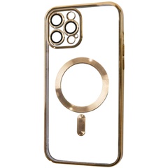 TPU чехол Fibra Chrome with MagSafe для Apple iPhone 13 Pro (6.1") Gold
