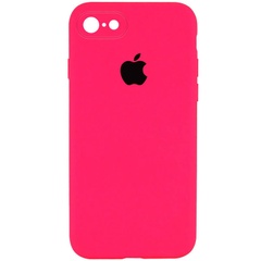 Чохол Silicone Case Square Full Camera Protective (AA) для Apple iPhone 7/8 / SE (2020) (4.7 "), Розовый / Barbie pink