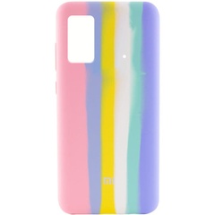 Чехол Silicone Cover Full Rainbow для Xiaomi Poco X4 Pro 5G Розовый / Сиреневый