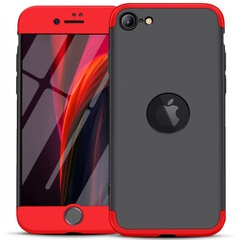 Пластиковая накладка GKK LikGus 360 градусов (opp) с лого для Apple iPhone SE (2020) Черный / Красный