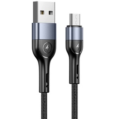 Дата кабель Usams US-SJ450 U55 Aluminum Alloy Braided USB to MicroUSB (1m) Black