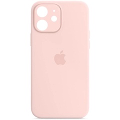 Чехол Silicone Case Full Camera Protective (AA) для Apple iPhone 12 (6.1") Розовый / Chalk Pink