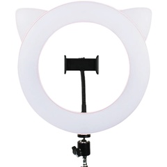 Кольцевая лампа Кошка 27см Черный