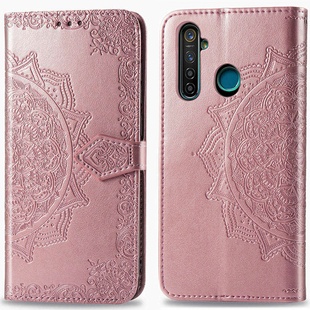 Кожаный чехол (книжка) Art Case с визитницей для Realme 5 / 6i Розовый